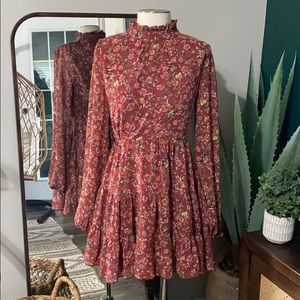 Burgundy floral dress